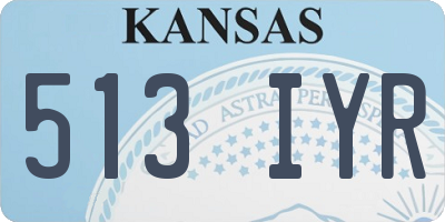 KS license plate 513IYR