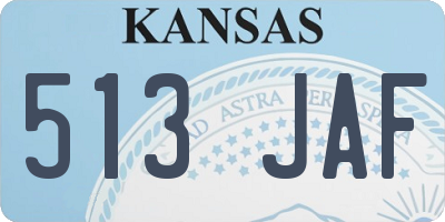KS license plate 513JAF