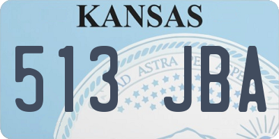 KS license plate 513JBA