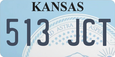 KS license plate 513JCT