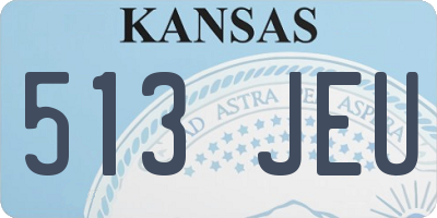 KS license plate 513JEU