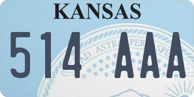 KS license plate 514AAA