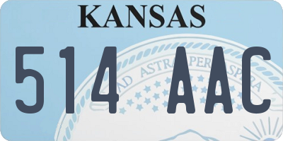 KS license plate 514AAC