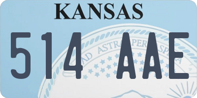 KS license plate 514AAE