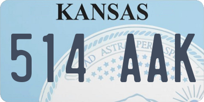KS license plate 514AAK