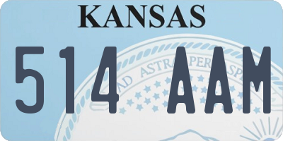 KS license plate 514AAM