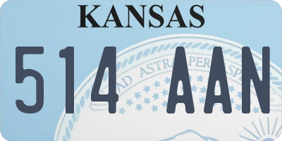 KS license plate 514AAN