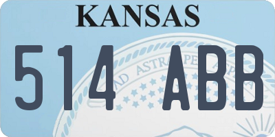 KS license plate 514ABB