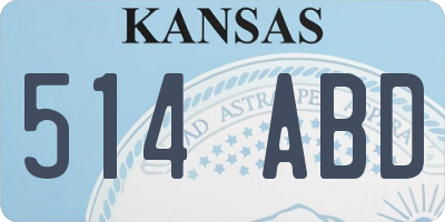 KS license plate 514ABD