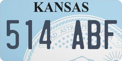 KS license plate 514ABF