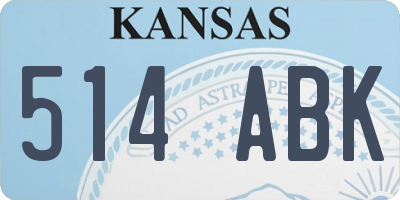KS license plate 514ABK
