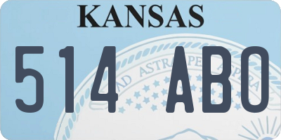 KS license plate 514ABO