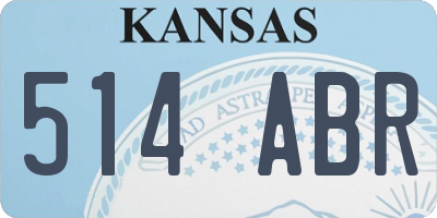 KS license plate 514ABR