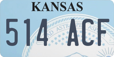 KS license plate 514ACF