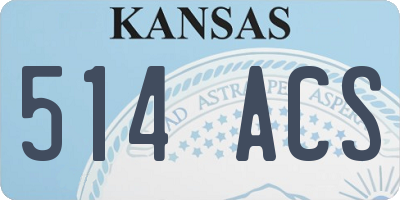 KS license plate 514ACS