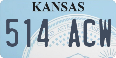KS license plate 514ACW