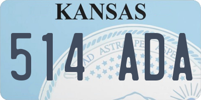 KS license plate 514ADA