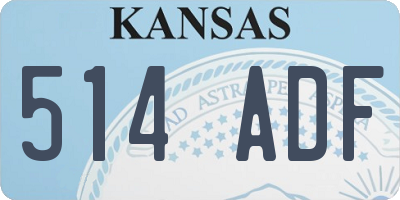 KS license plate 514ADF