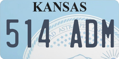 KS license plate 514ADM