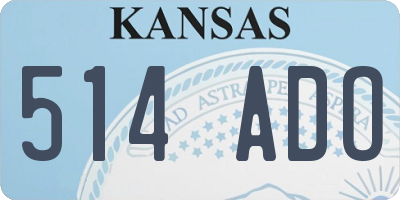 KS license plate 514ADO