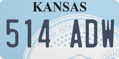 KS license plate 514ADW