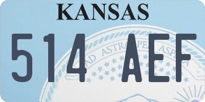 KS license plate 514AEF