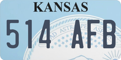KS license plate 514AFB