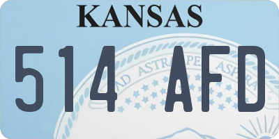 KS license plate 514AFD