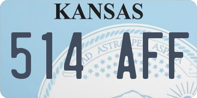 KS license plate 514AFF