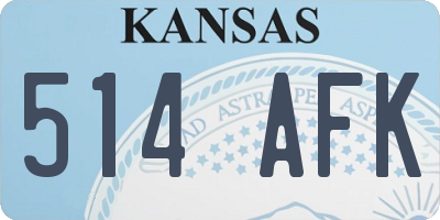 KS license plate 514AFK