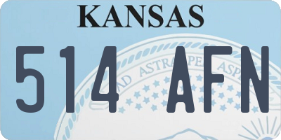 KS license plate 514AFN