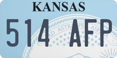 KS license plate 514AFP
