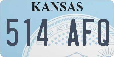 KS license plate 514AFQ