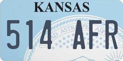 KS license plate 514AFR