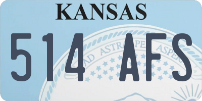 KS license plate 514AFS