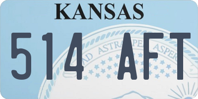 KS license plate 514AFT
