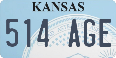 KS license plate 514AGE