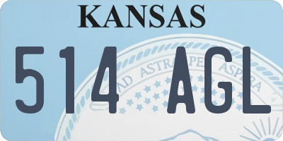 KS license plate 514AGL