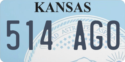 KS license plate 514AGO