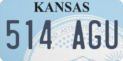 KS license plate 514AGU
