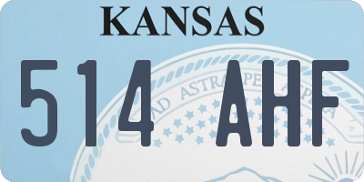 KS license plate 514AHF