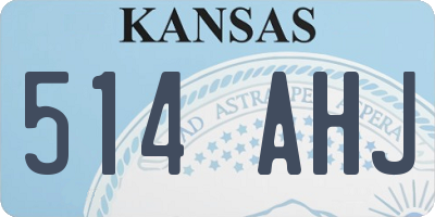 KS license plate 514AHJ