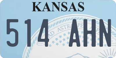 KS license plate 514AHN