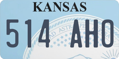 KS license plate 514AHO