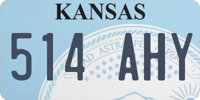 KS license plate 514AHY