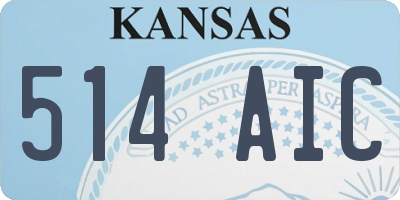 KS license plate 514AIC