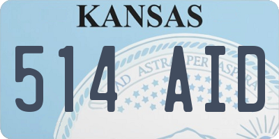 KS license plate 514AID
