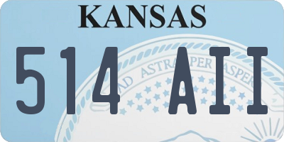 KS license plate 514AII