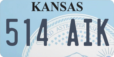 KS license plate 514AIK