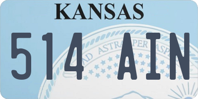 KS license plate 514AIN